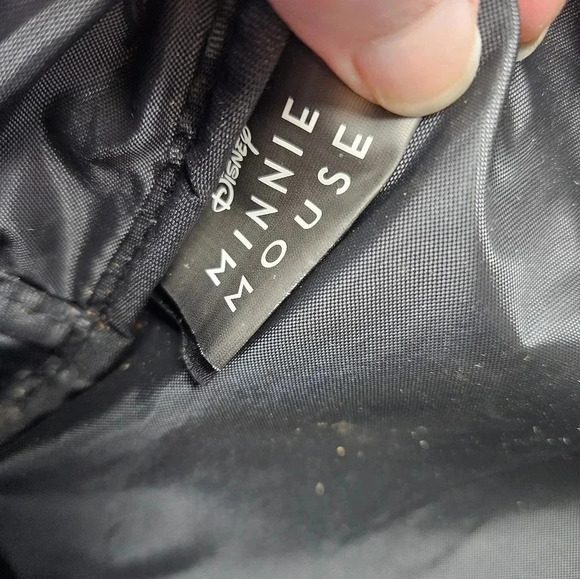 Bioworld Disney Minnie Mouse Backpack Purse Black Red Ears Small Bag Glitter - Picture 12 of 13